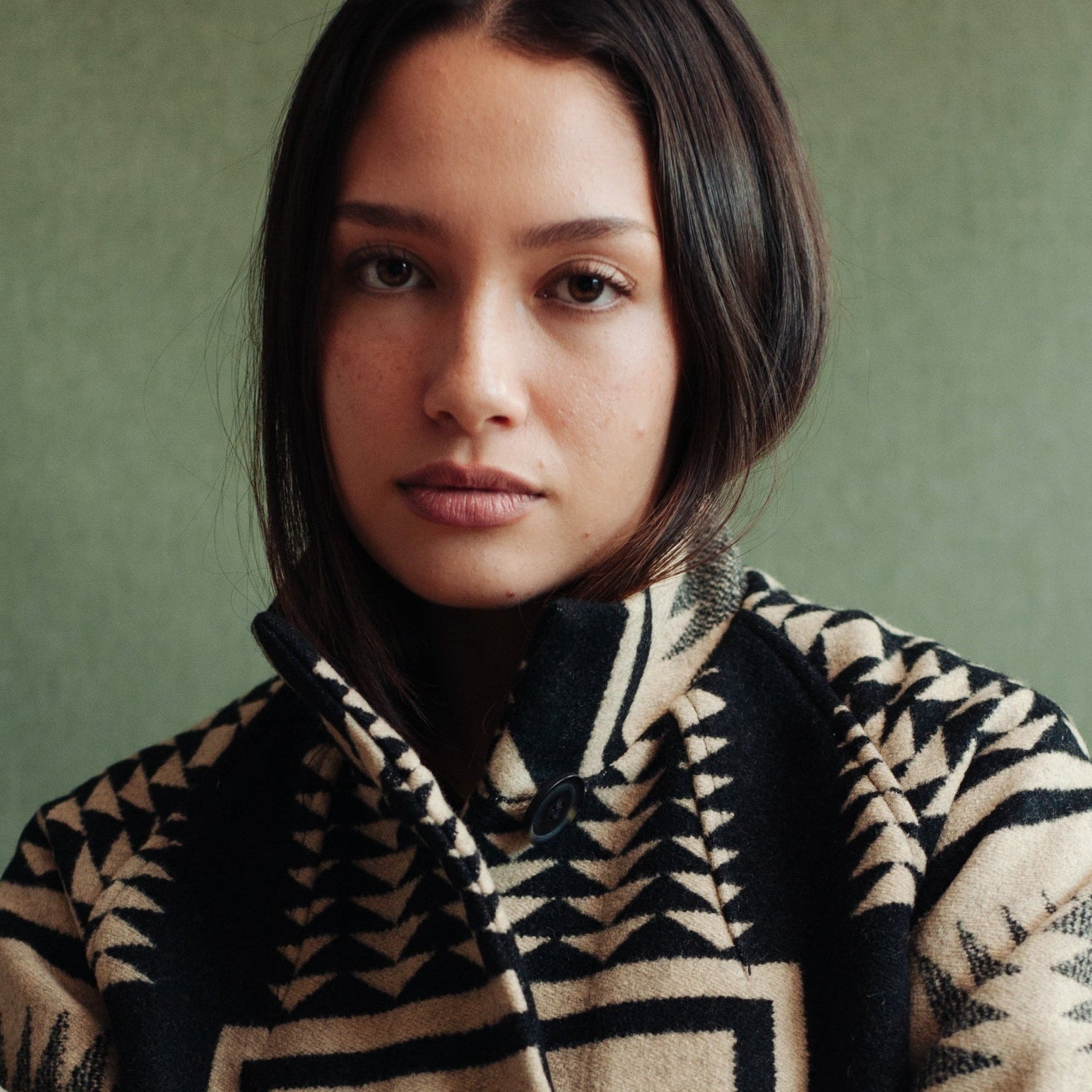 Womens Wool Timberline Coat - Black/Tan Harding