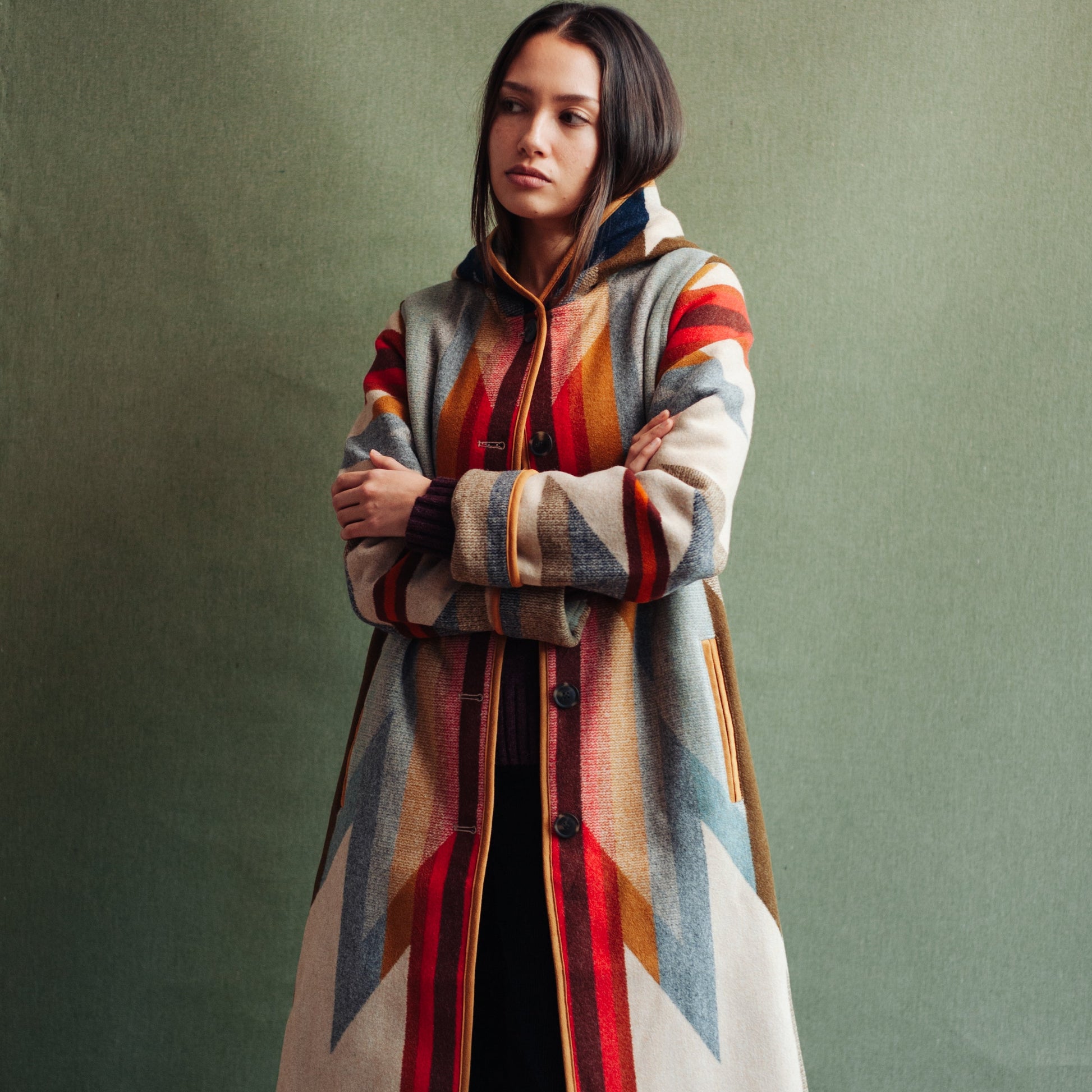 Womens Wool Blanket Coat - Wyeth Trail