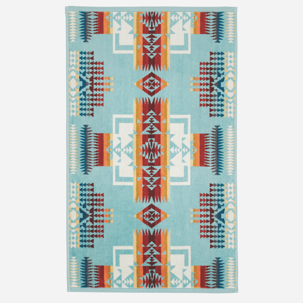 Jacquard Hand Towel - Chief Joseph Aqua