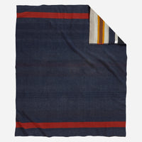 Bridger Throw With Leather Carrier - Cascade Stripe