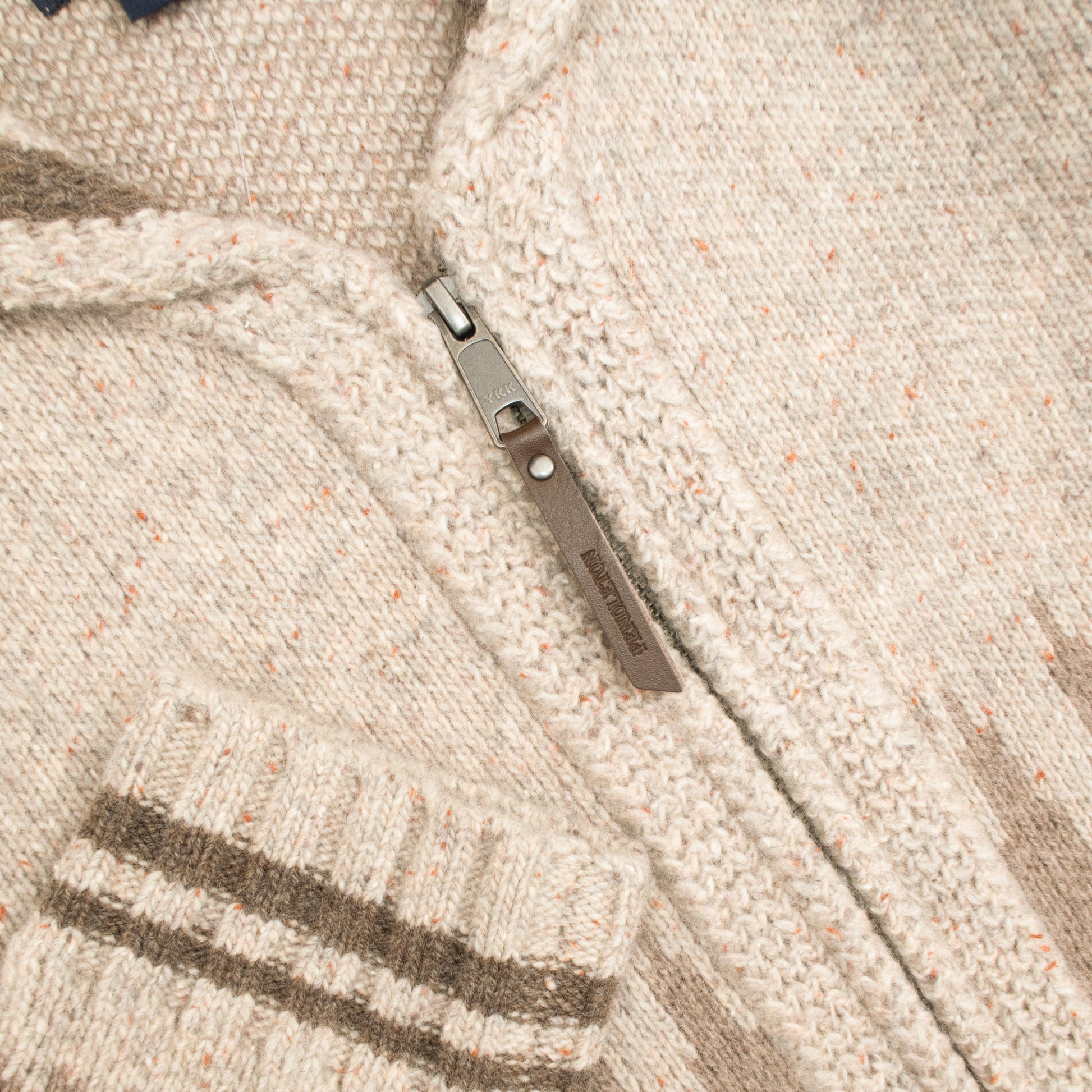 Sawtooth Buck Zip Cardigan - Oatmeal