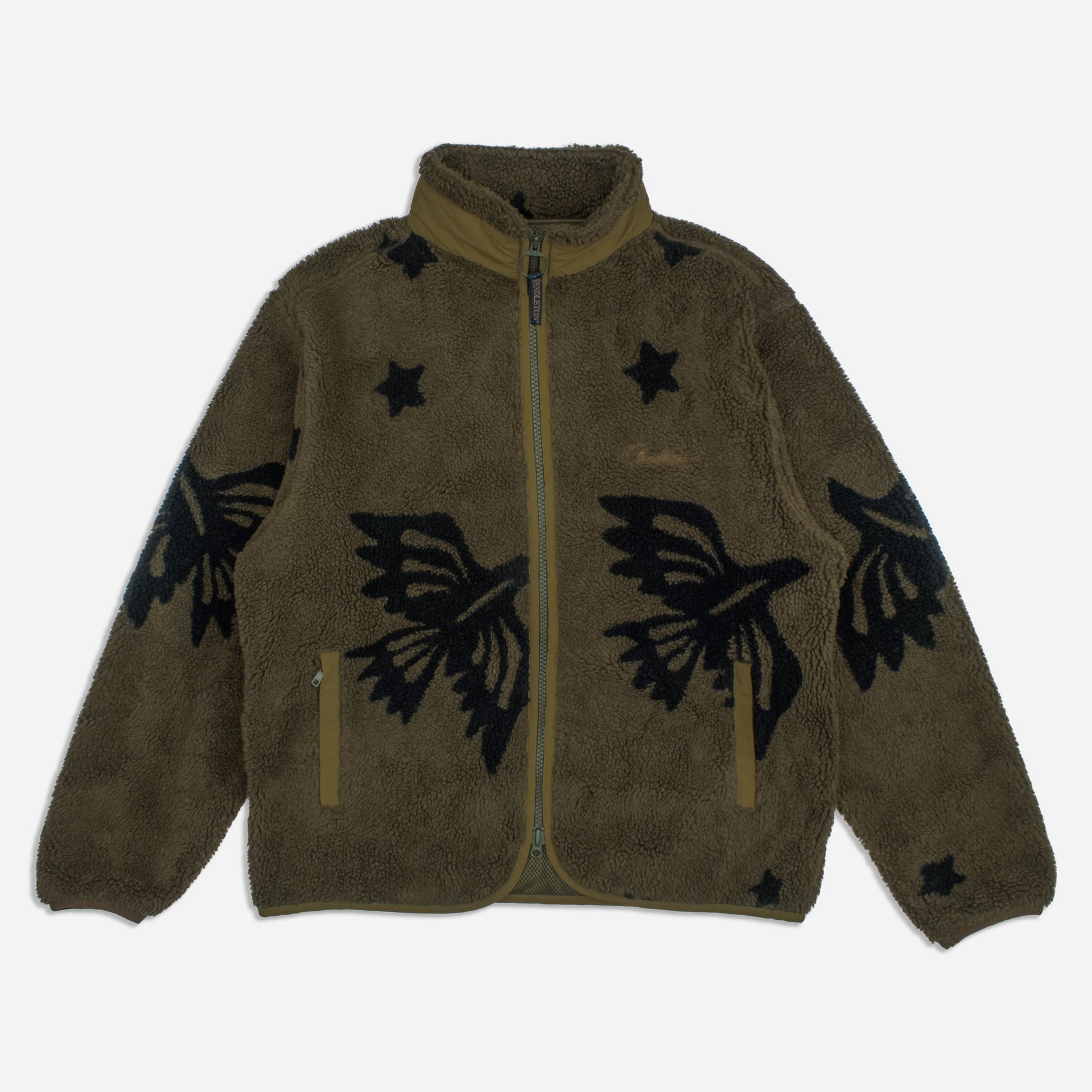 Jacquard Sherpa Fleece Jacket - Star Bird