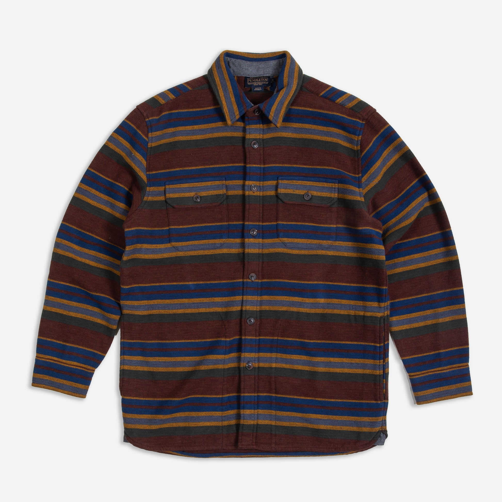 Driftwood Beach Shirt - Yakima Stripe Rust