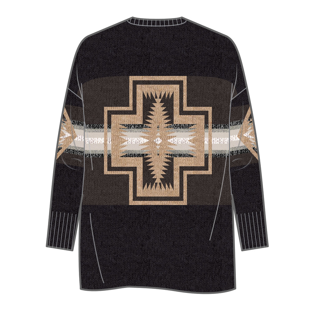 Sierra Springs Cardigan Black Harding Multi