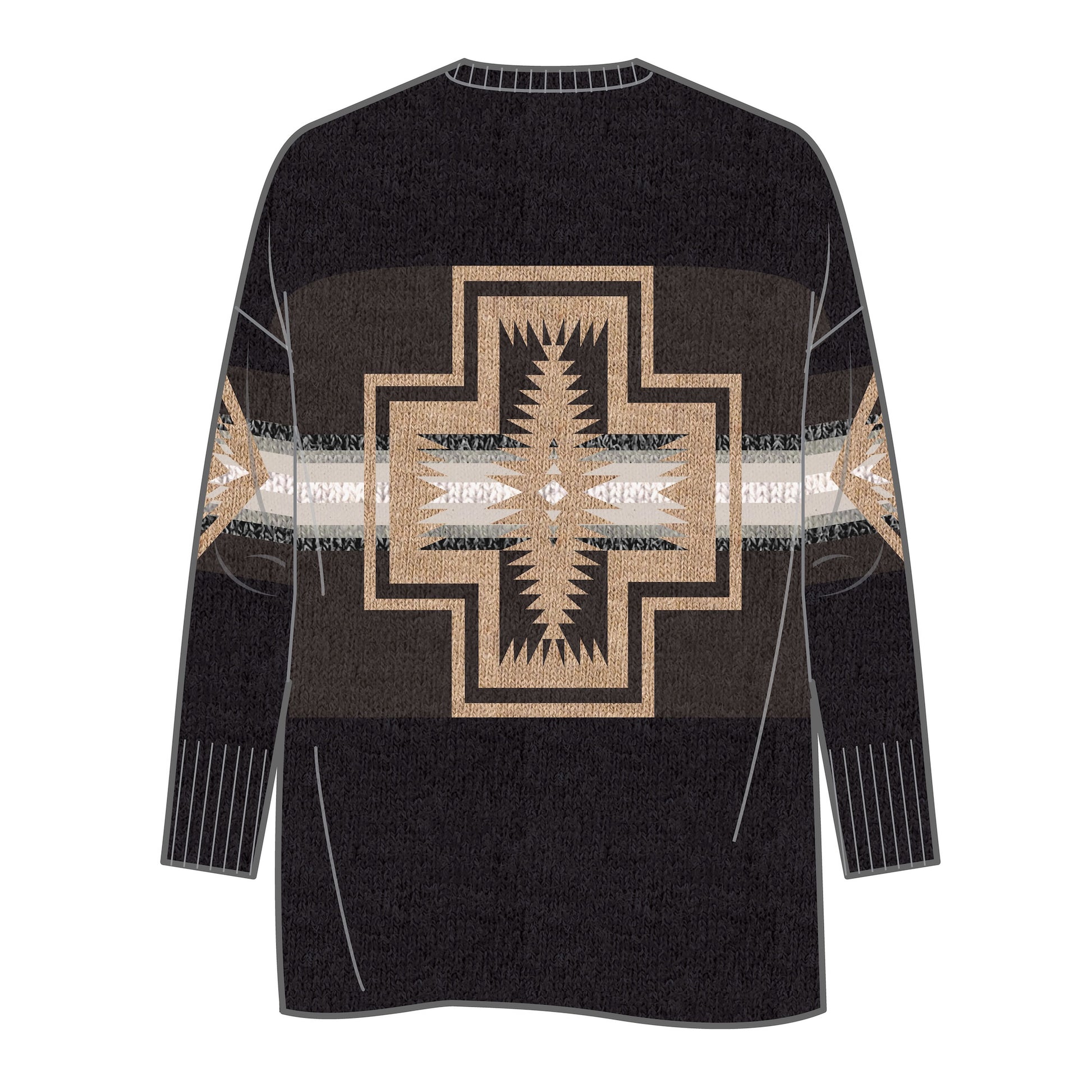 Sierra Springs Cardigan Black Harding Multi