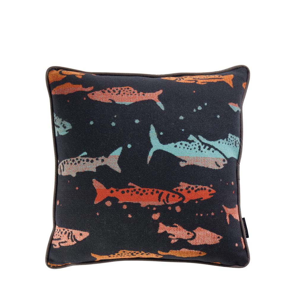 Jacquard Pillow - Salmon Run