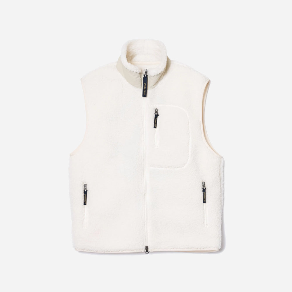Sherpa Boa Fleece Vest - Ivory