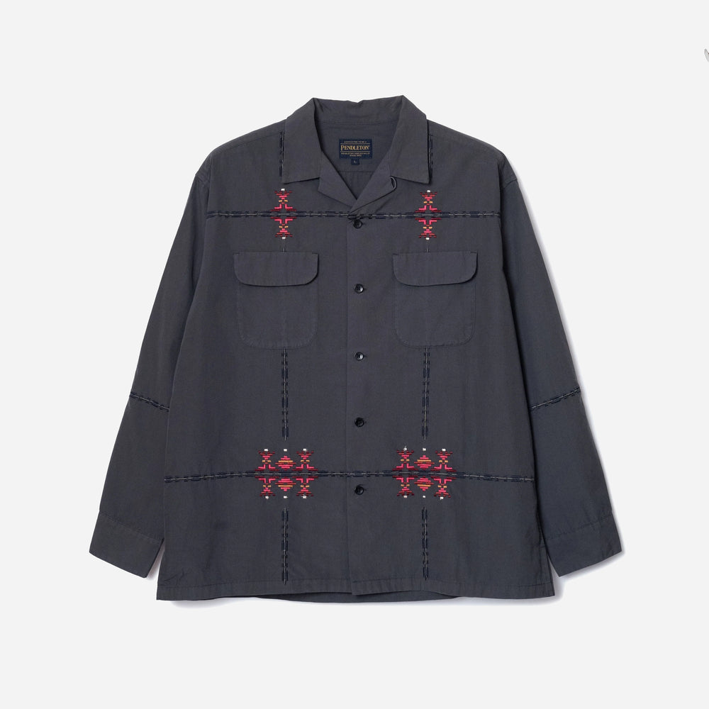 Garment Dye EMB Shirt - Charcoal