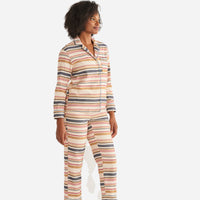 Damen-Pyjama-Set – Elfenbeinfarbener Scout-Streifen 