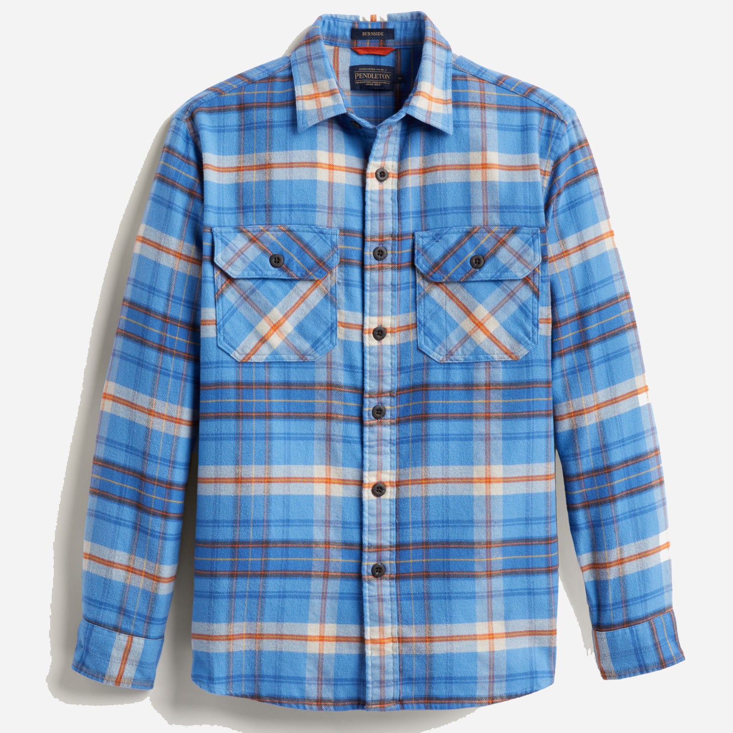 Burnside flannel shirt - Seaside blue/red plaid