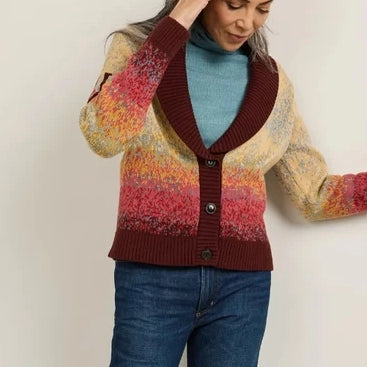 Women's Western Scenic Cardigan - Sunrise Ombre