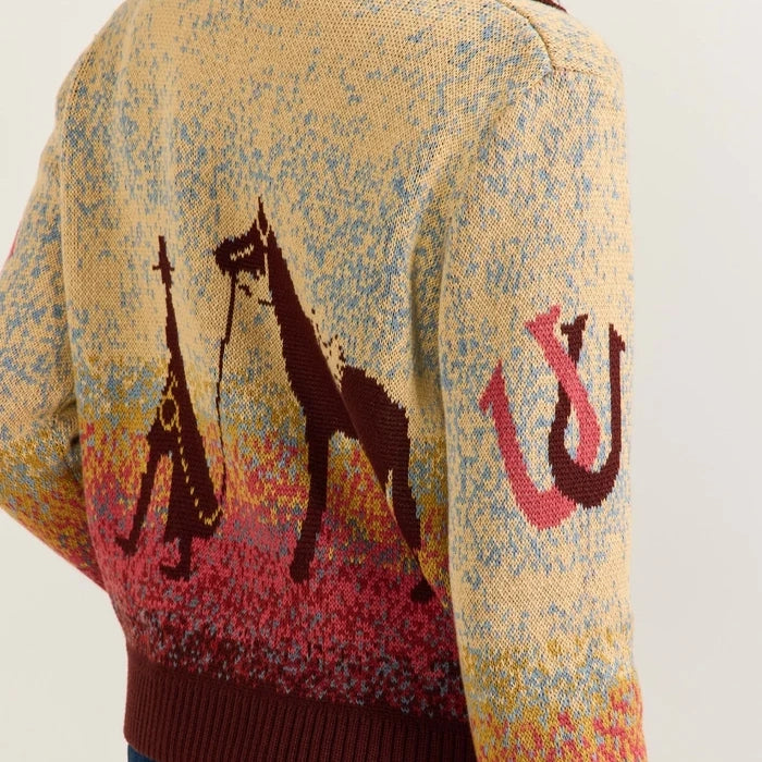Women's Western Scenic Cardigan - Sunrise Ombre