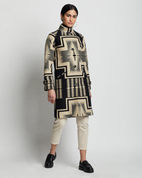 Pendleton Women's Timberline Jacquard Coat - Black / Tan Harding