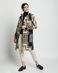 Pendleton Women's Timberline Jacquard Coat - Black / Tan Harding