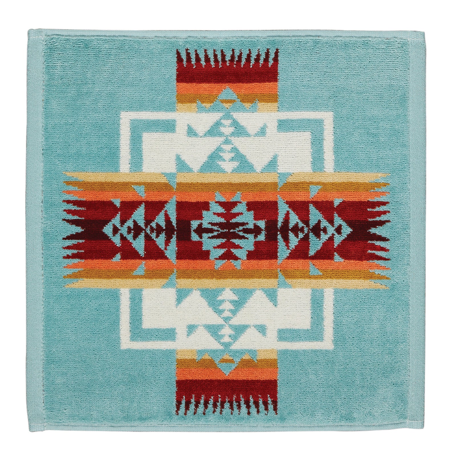 Jacquard Wash Cloth - Chief Joseph Aqua