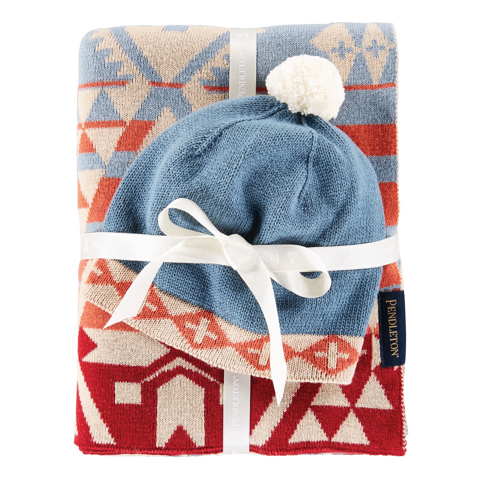 Couverture pour bébé en tricot de coton biologique avec bonnet - Canyonlands
