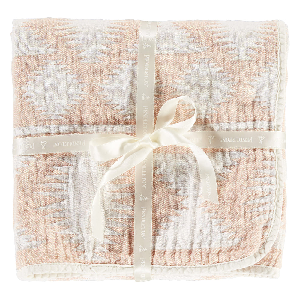 Organic Cotton Woven Baby Blanket - Falcon Cove Pink