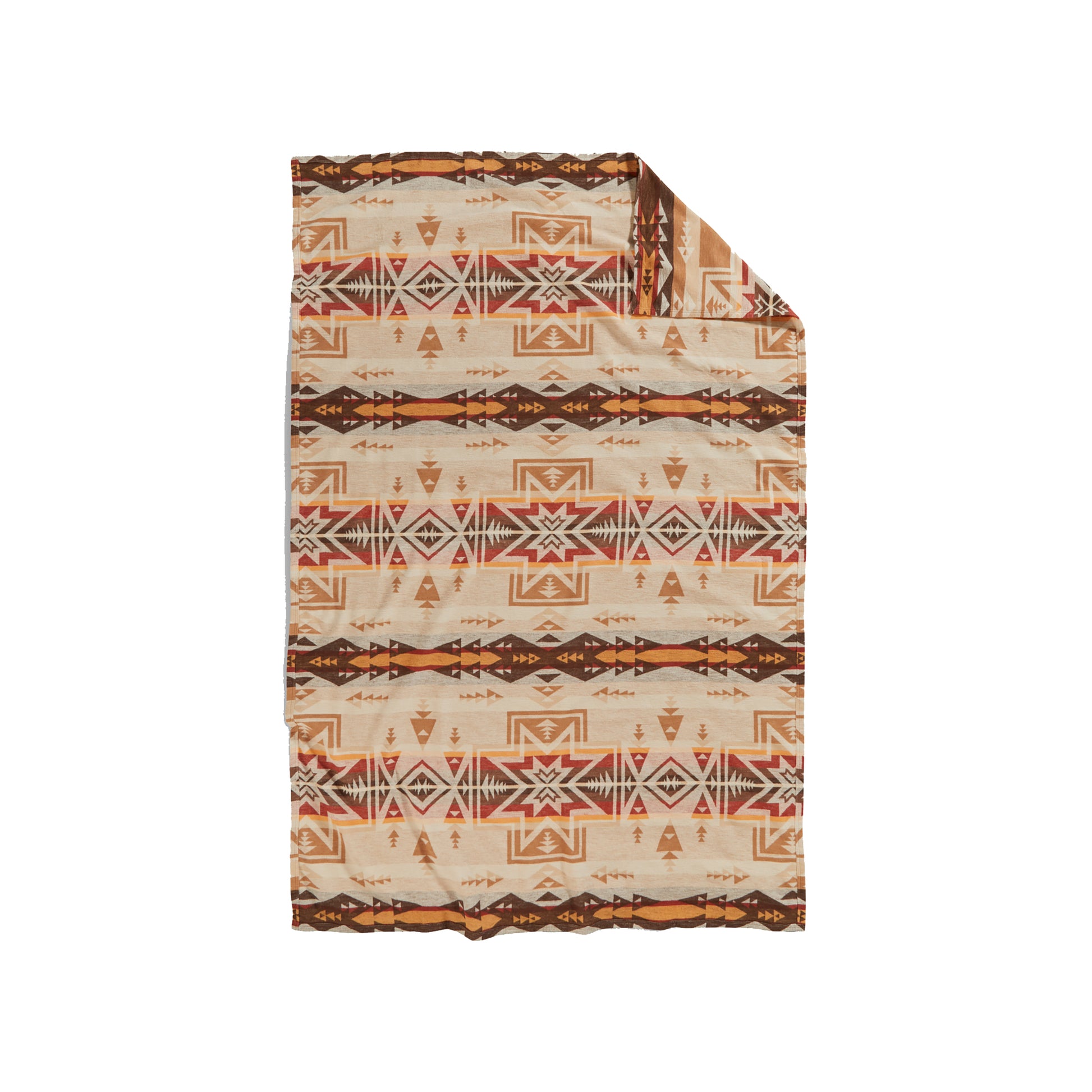 Organic Cotton Jacquard Throw - Silver City / Camel