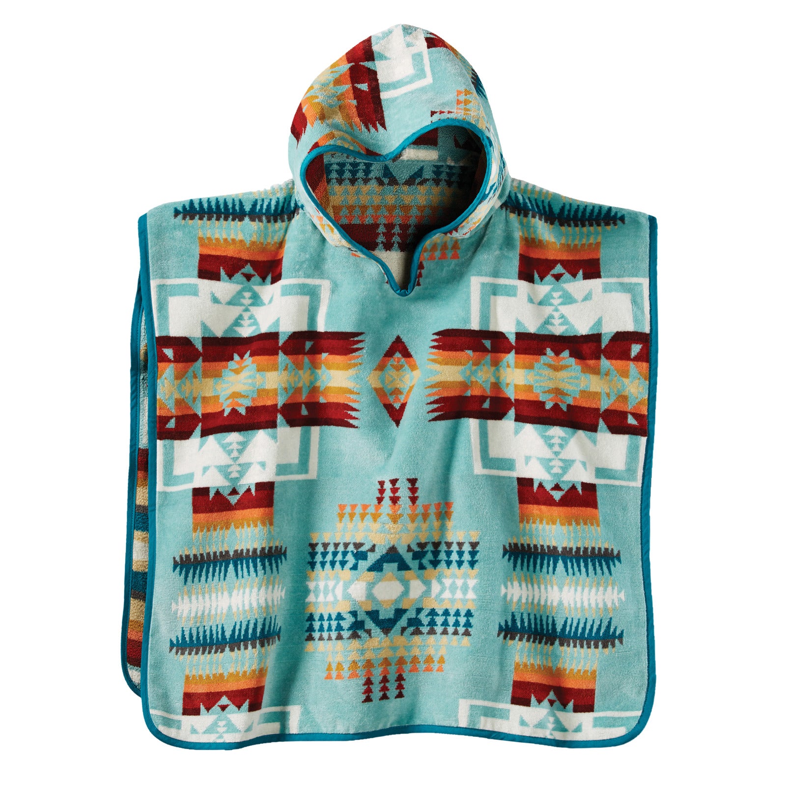 Tween Hooded Towel - Chief Joseph Aqua