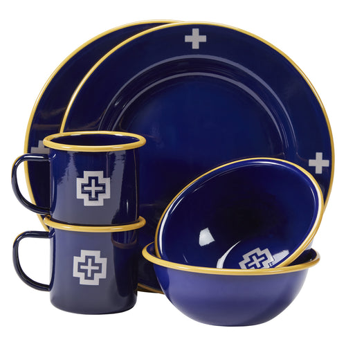 Camp Enamelware Set Of Two - Navy Cross