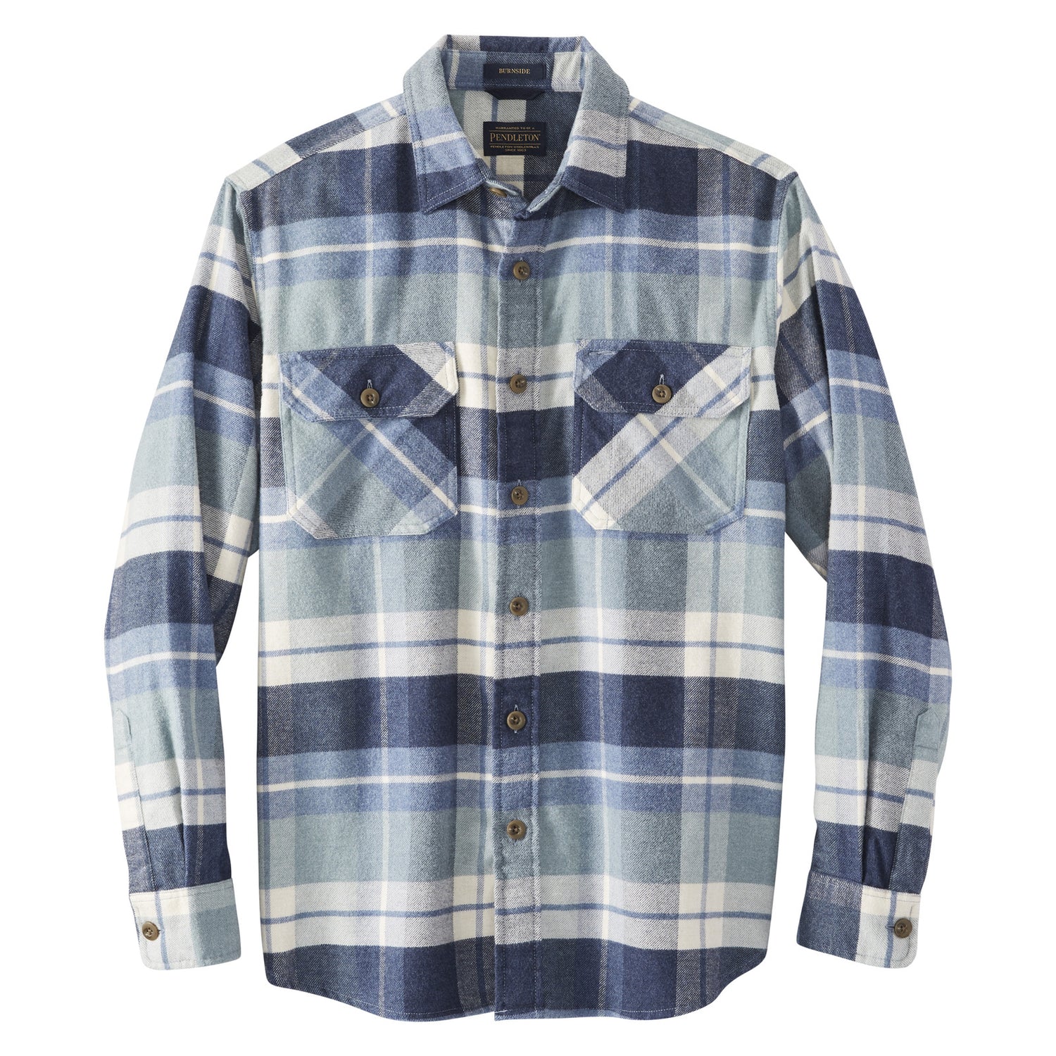 Burnside Flannel Shirt - Blue Block Plaid