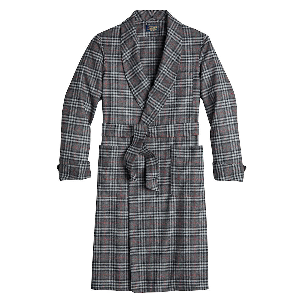 Pendleton Lounge Robe - Black/White Plaid