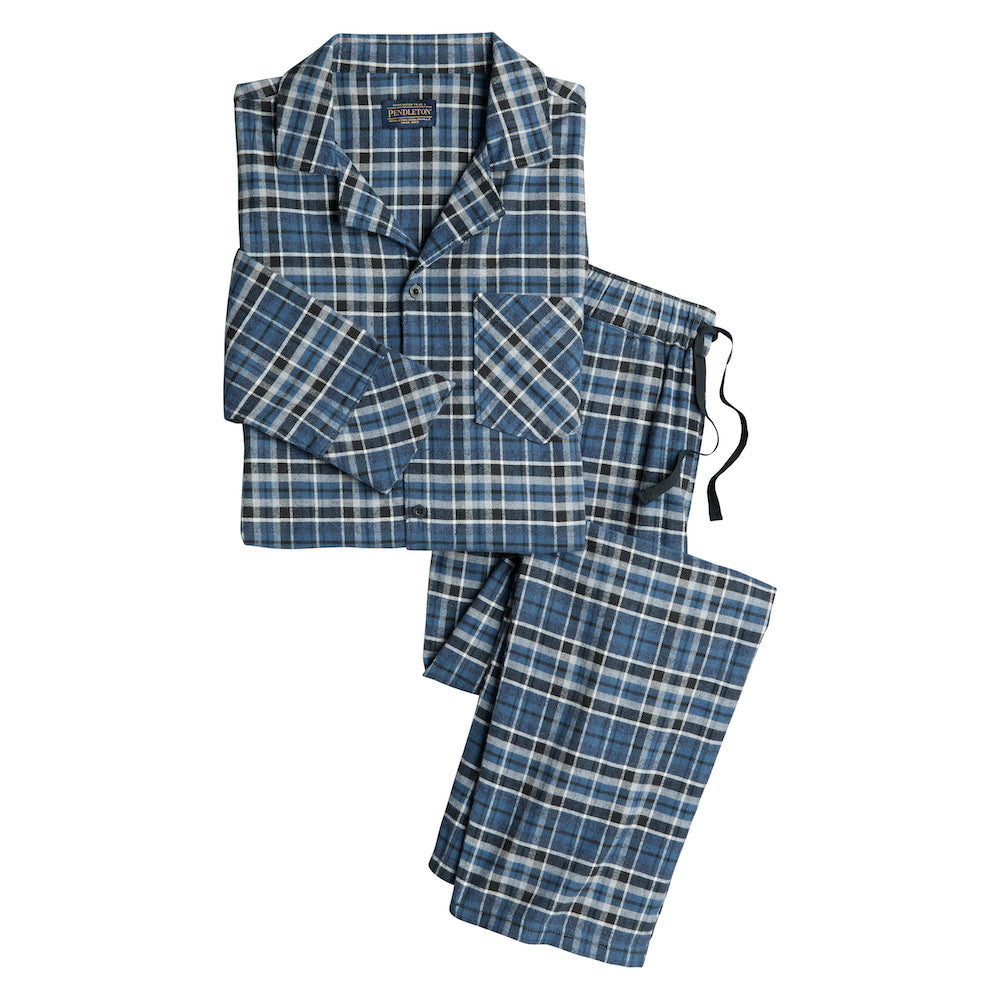 Pendleton PJ Set - Grey / Azure Plaid
