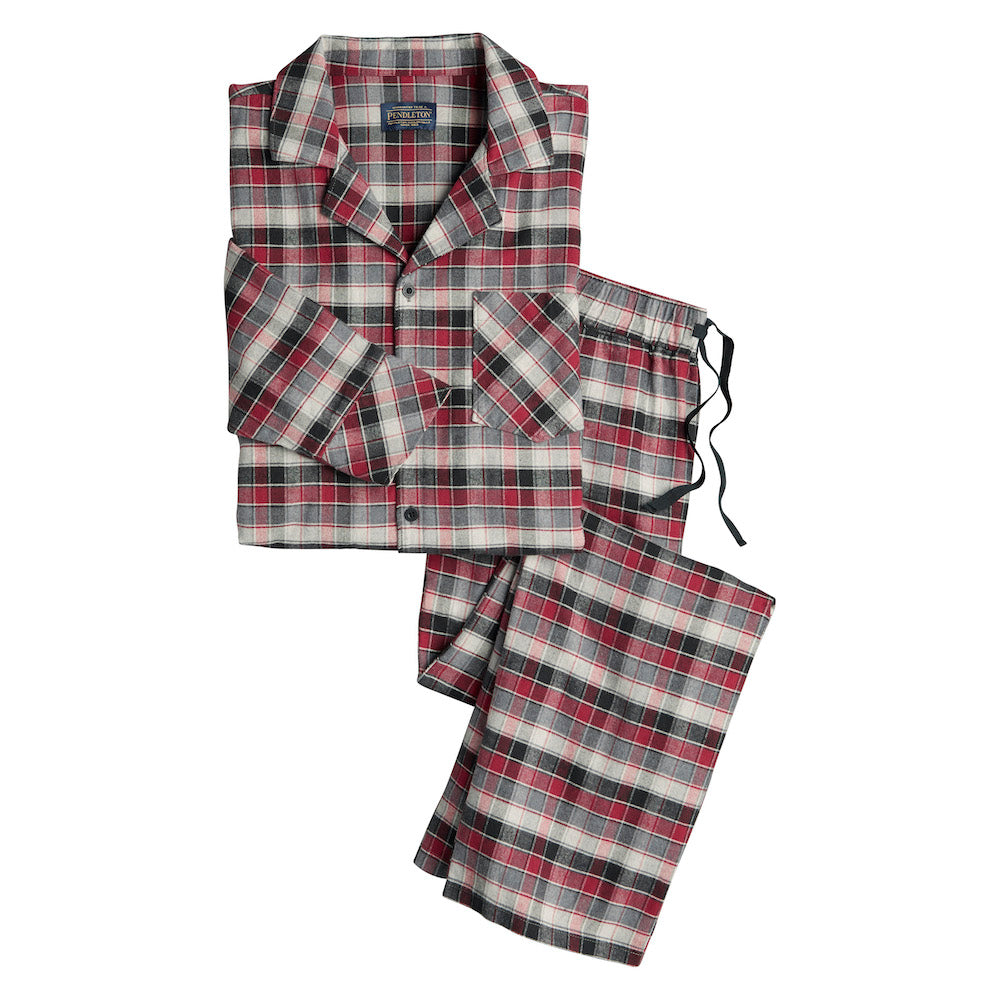 PJ Set - Smoke Grey / Red Plaid