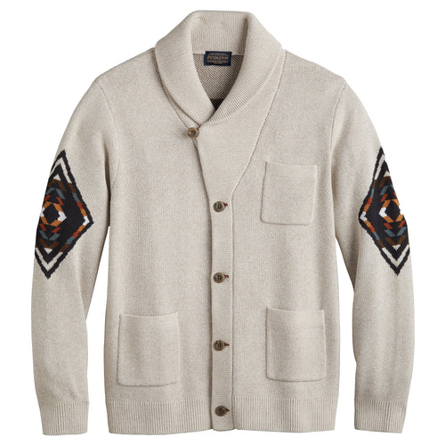 Jacquard Shawl Sweater - Harding/Sand