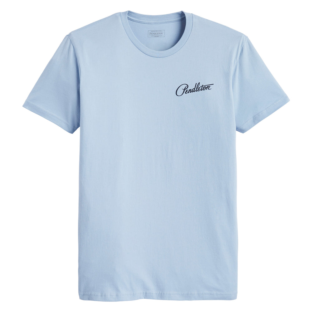 Harding Grafik-T-Shirt – Stonewash-Denim