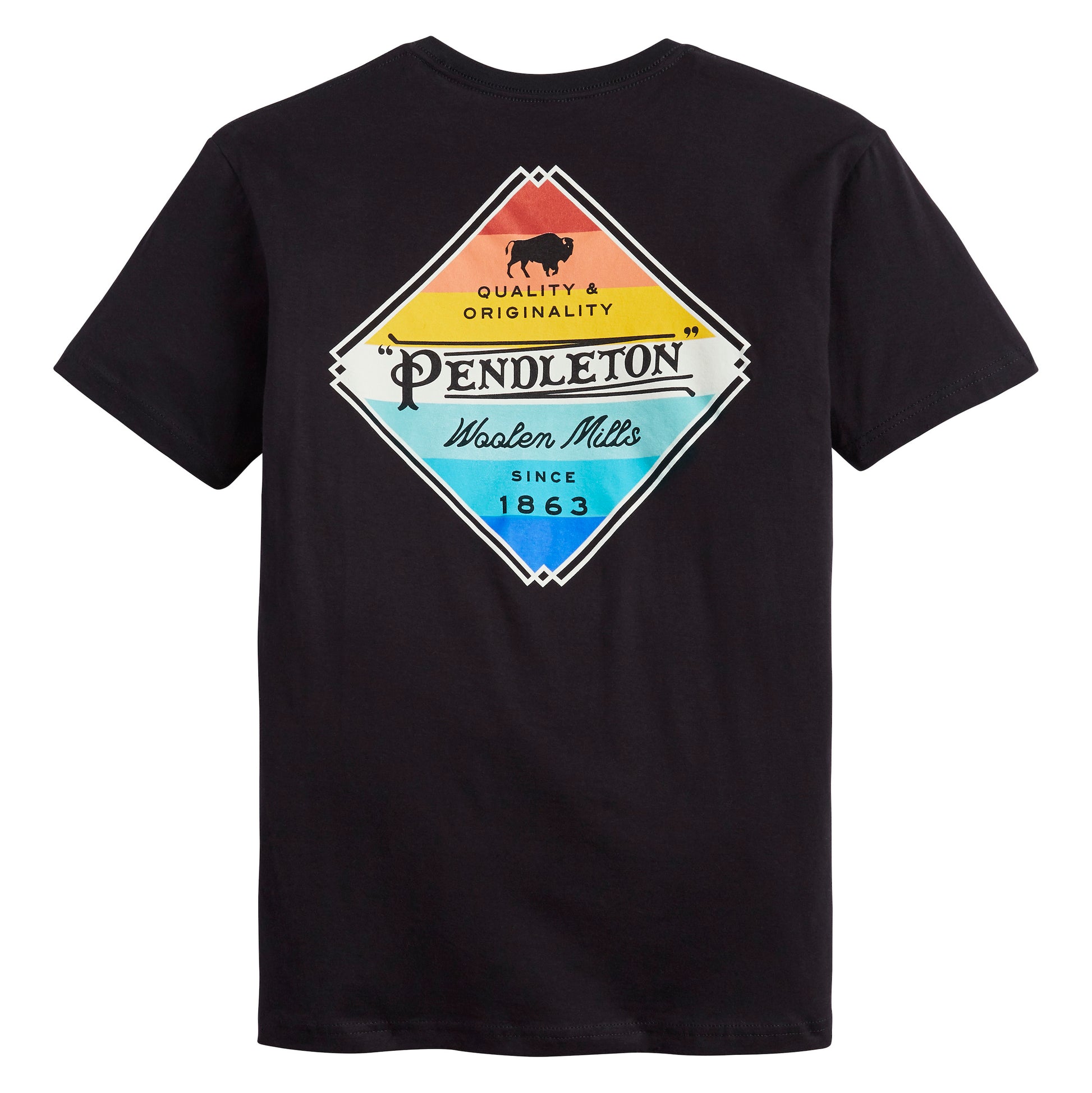 T-Shirt mit Diamantstreifen-Grafik – Schwarz