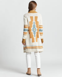 Graphic Open Front Cardigan - Ivory Multi