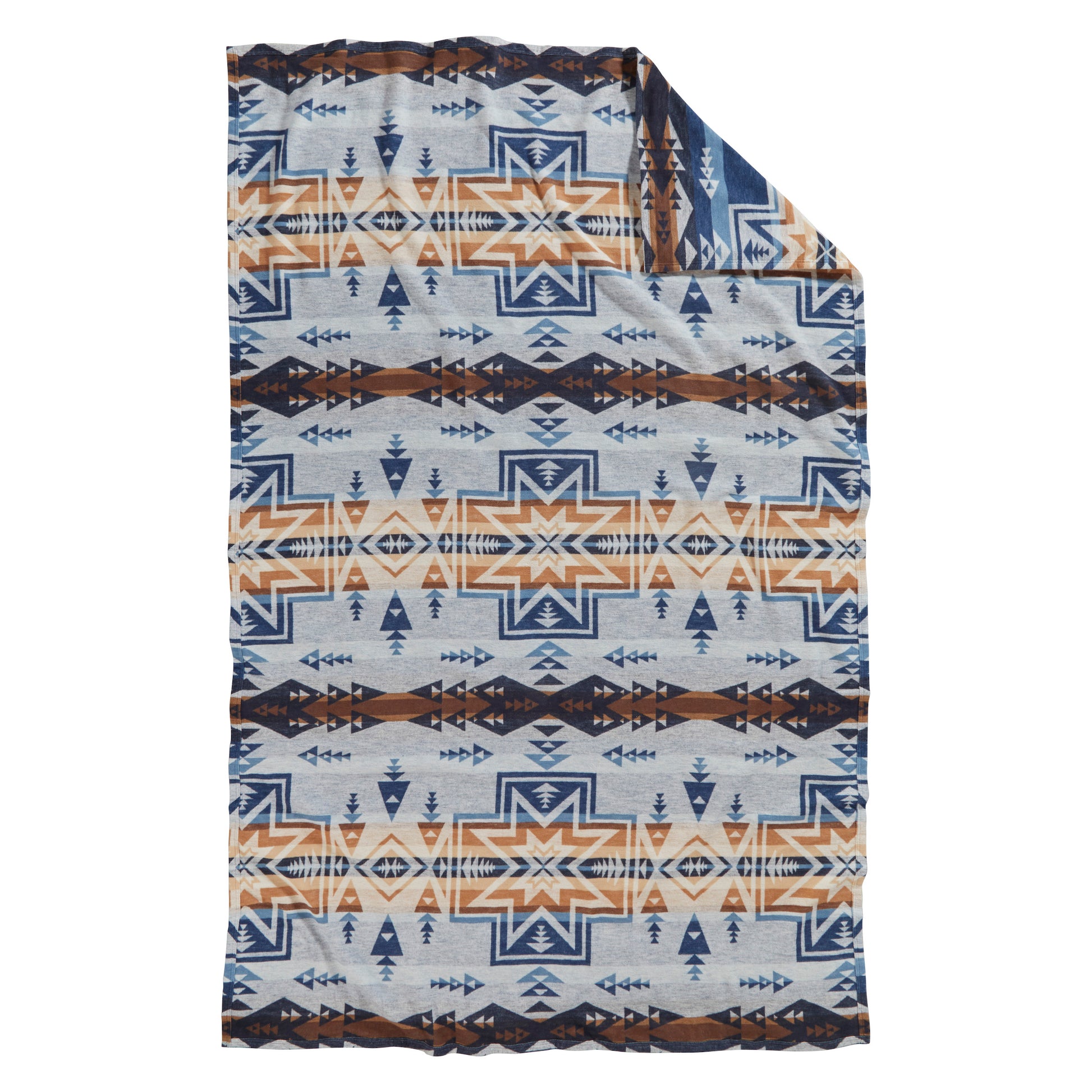 Organic Cotton Jacquard Throw - Silver City / Denim