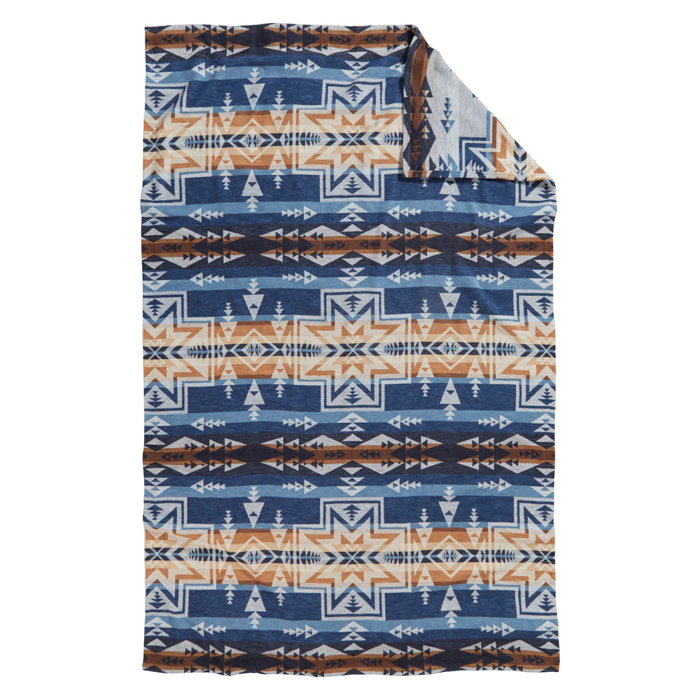 Organic Cotton Jacquard Throw - Silver City / Denim