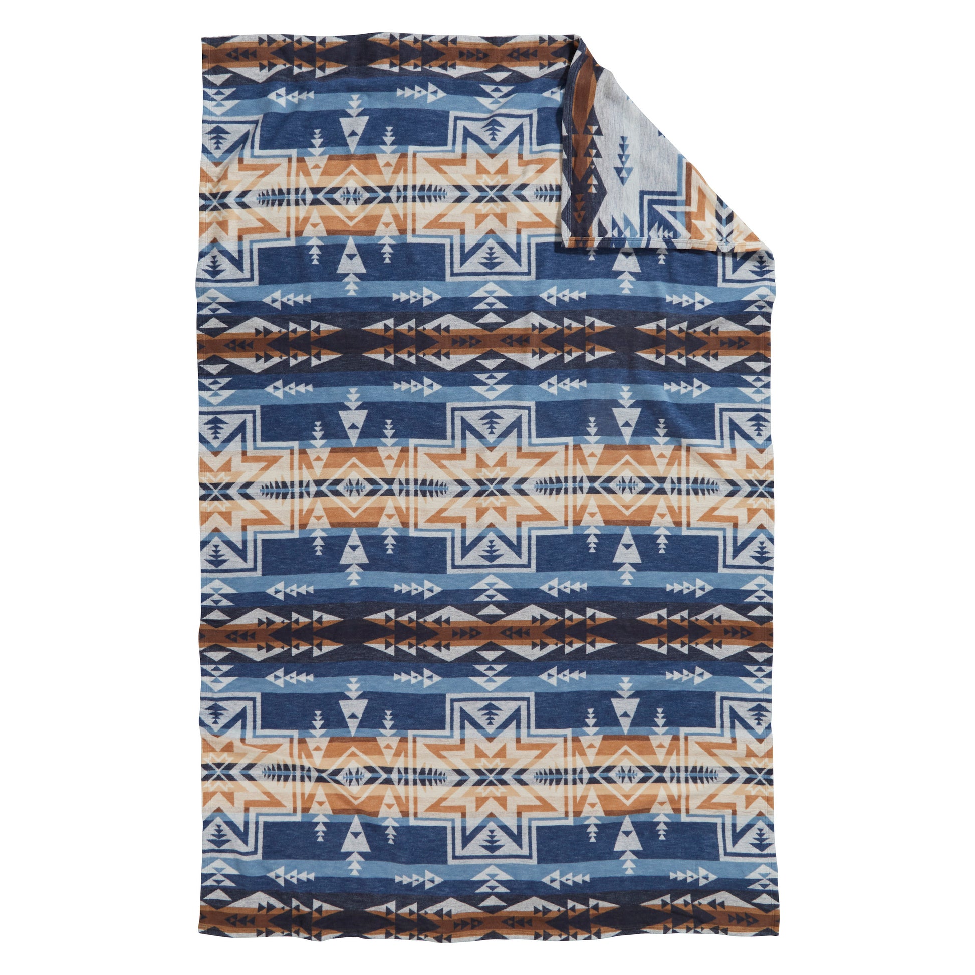 Organic Cotton Jacquard Throw - Silver City / Denim