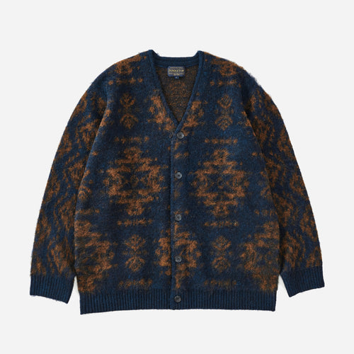 Unisex V-Neck Cardigan - Navy Chamois