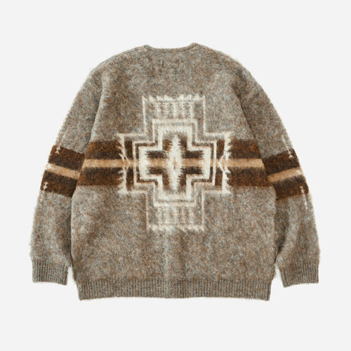 Unisex V-Neck Cardigan - Mocha Harding Star