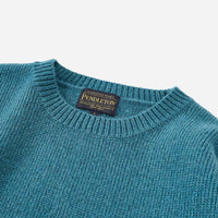Crewneck Wool Pullover - Turquoise Harding